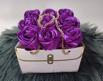 Purple Rose Eternal Bouquet White Box