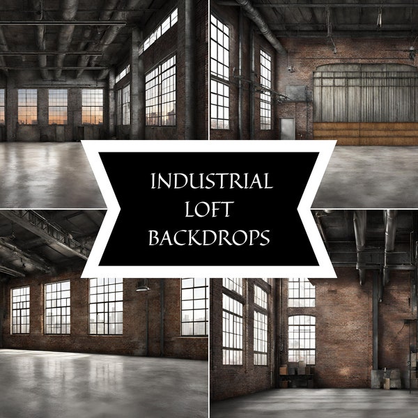 Industrial Loft Digital Backdrop Bundle - Urban Chic Decor, Instant Download, Photography Backdrops for Stunning Visuals background