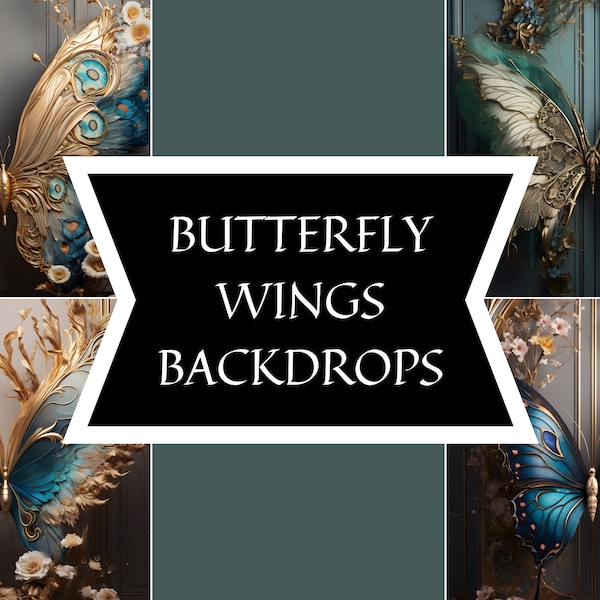 Butterfly Wing Backdrop Bundle - Whimsical Photography Set for Enchanting Shots - Ideal for Portraits, Events, and Creative Studio Sessions