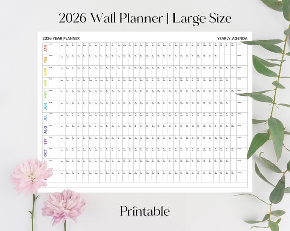 Wandkalender | Hangbare Organizer Decor Maandplanner | 2026