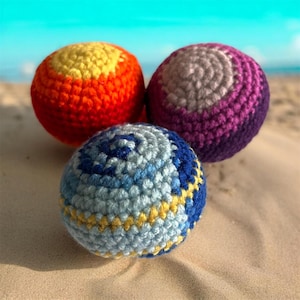Balle de Hacky Fait Main | Hacky Sack Crocheté | Jouet Sensoriel | Balle Anti-Stress | Cadeau Ado et Adulte | Jeu de Jongl