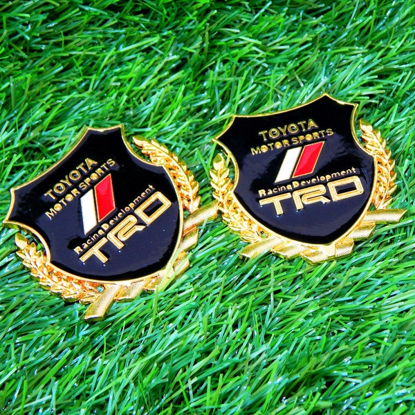 2X Nieuwe METALEN EMBLEEM Logo Sticker Badge Decal Gold Motor VIP 54mm Auto voor Toyota Trd Motor Sports