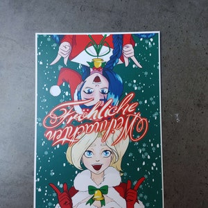 Weihnachtskarte Mercy und Jinx