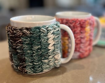 Crochet Cotton Mug Cozy, Reusable Coffee Sleeve