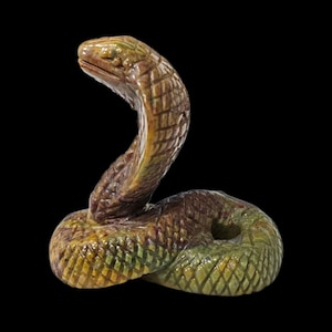 Ocean Jasper Cobra Snake 2.07 inch - Hand Carved Gemstone Sculpture