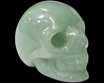 Grüner Aventurin-Schädel 4 cm - Hand geschnitzte Edelstein-Skulptur
