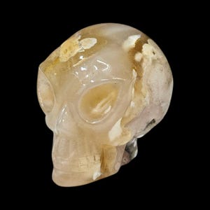 Agate Alien Skull 1,70 pouces - Sculpture en pierres précieuses sculptées à la main
