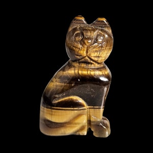 Scultura in pietra preziosa intagliata a mano in occhio di tigre da 1,96 pollici