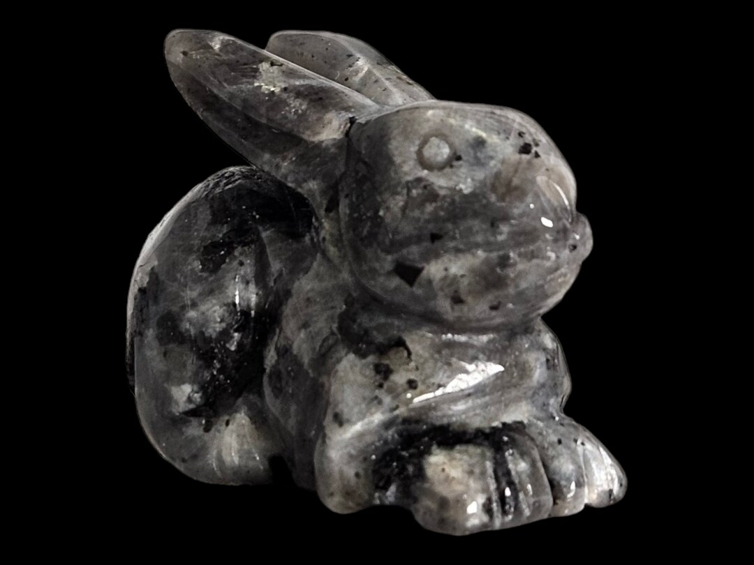 Pyrite Rabbit Larvikite Rabbit 1.5 Inch Hand Carved Gemstone Sculpture - Etsy
