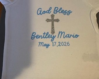 Baptism Onesie and Matching Bib Set
