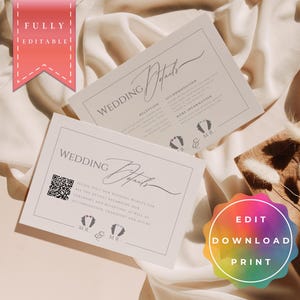Details Card LGBTQ+ Wedding, QR Code, Same Sex Wedding, Gay Wedding, Tuxedo, Pride, editable and printable Template, Instant Download