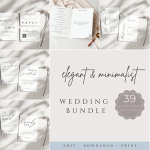 Wedding Bundle, Invitation Bundle, Minimalist Wedding, DIY Wedding, editable and printable Template, instant Download