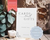 Karten und Geschenke, Geschenketisch, minimalistische Hochzeit, DIY Hochzeit, editierbare und druckbare Vorlage, sofortiger Download