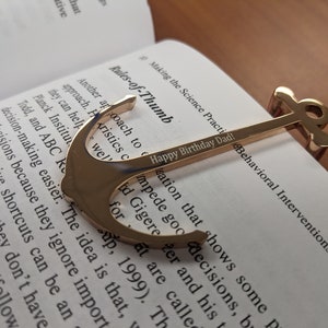Personalized Custom Engraved Anchor Bookmarks, bookmark gift, groomsman gift, gift for dad, gift for mom, personalized gift, page holder
