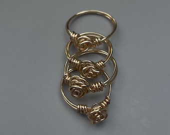Gold plated rose wrapped ring