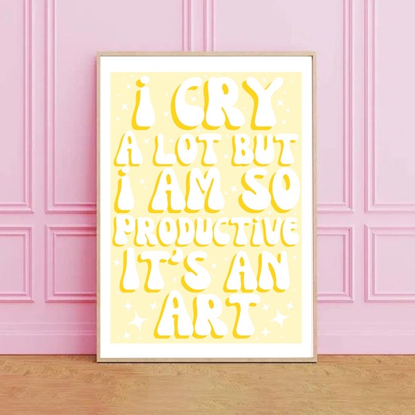 Yellow I can do it with a broken heart Printable Poster, Swiftie Lyric Wall Art, Minimalist Print, TTPD Poster, TS Music Digital Download