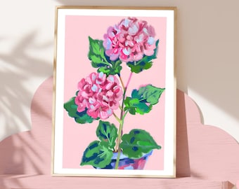 Pink Chrysanthemum Print - Stylish Flower Poster - Modern Florals - Bar Cart Print - Maximalist Prints Aesthetic Chrysanthemum Flowers