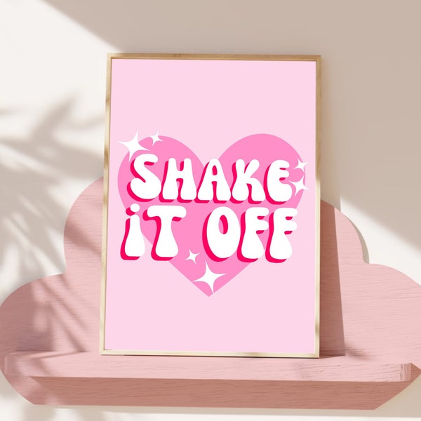 Shake It Off Poster | Swiftie Pink Print | Printable Wall Art | Digital Download Print at Home | Wall Print | 1989 Subtle Art Print
