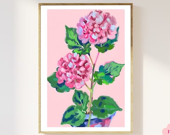 Pink Chrysanthemum Print - Stylish Flower Poster - Modern Florals - Chrysanthemum Flowers- Digital Download - Print at Home A5,A4,A3,A2