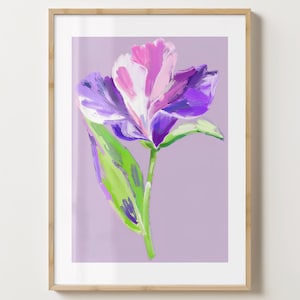 Lila Sweet Peas Blumendruck - Blumen Poster - Sweet Pea Kunst - Barwagen Druck - glänzend oder matt - A5,A4,A3 oder digitaler Download