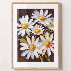 Braune Gänseblümchen Wand Kunst Druck - Gänseblümchen Blumen Poster - Blumen Kunstdruck - Einzigartige Geschenkidee - Bunte Drucke - glänzend oder matt - A5,A4,A3,A2