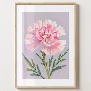 Lila & rosa Nelke Blume Wand Kunst Druck - Januar Geburt Blume Poster - Blumendruck - Bunter Druck - Glanz oder Matt - A5,A4,A3,A2