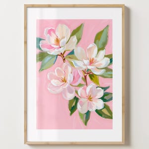 Pink & Weiß Kosmos Blume Wand Kunst Druck - Oktober Geburt Blume Poster - Blumendruck - Bunter Druck - Glanz oder Matt - A5,A4,A3,A2
