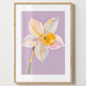 Lila Narzisse Wand Kunst Druck - März Geburt Blumen Poster - Florale Einzigartige Geschenkidee - Glanz oder Matt - A5,A4,A3 oder digitaler Download