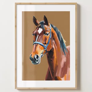 Brown Horse Wall Art Print - Animal Wall Poster Artwork - Pony Illustration - Gloss or Matte - A5,A4,A3 or Digital Download