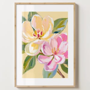 Pink & Gelb Kosmos Blume Wand Kunst Druck - Oktober Geburt Blume Poster - Blumendruck - Bunter Druck - Glanz oder Matt - A5,A4,A3,A2
