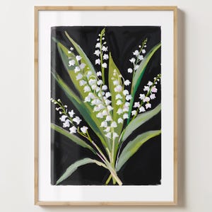 Maiglöckchen Blumenvase Wand Kunst Druck - Lilie Poster - Bunter Blumendruck - Matt oder Matt - Matt oder Matt - A5,A4,A3,A2
