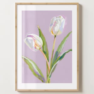 Lila Tulpen Wand Kunst Druck - Tulpe Poster - Blumen Kunstdruck - Einzigartige Geschenkidee - Glanz oder Matt - A5,A4,A3 oder digitaler Download