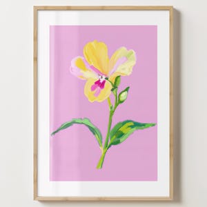Lila & Gelbe Freesien Blumen Druck - Blumen Poster - Freesien Kunst - Bar Print - glänzend oder matt - A5,A4,A3 oder digitaler Download