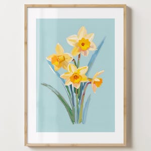 Blaue Narzisse Wand Kunst Druck - Narzissen Blumen Poster - Florale Einzigartige Geschenkidee - Glanz oder Matt - A5,A4,A3 oder digitaler Download