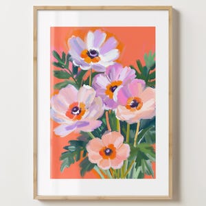 Orange Blumenstrauß Druck - Stilvolles Blumen Blumen Poster - Moderne Blumen - Barwagen Druck - glänzend oder matt - A5,A4,A3 oder digitaler Download