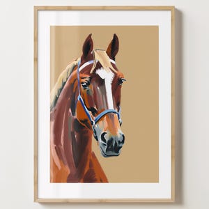 Brown Horse Wall Art Print - Animal Wall Poster Artwork - Pony Illustration - Gloss or Matte - A5,A4,A3 or Digital Download