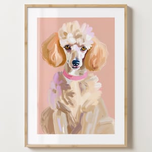 Pink Poodle Wall Art Print - Dog Print - Toy Poodle Decor -  Unique Gift Idea - Gloss or Matte - A5,A4,A3 or Digital Download