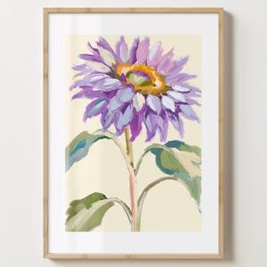 Lila Sonnenblume Wand Kunst Druck - Sonnenblume Blume Poster Kunstdruck - Einzigartige Geschenkidee - glänzend oder matt - A5,A4,A3 oder digitaler Download
