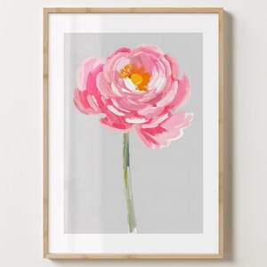 Grau & Pink Ranunkel Blumen Druck - Blumen Poster - Ranunkel Kunst - Bar Warenkorb Druck - glänzend oder matt - A5,A4,A3 oder digitaler Download