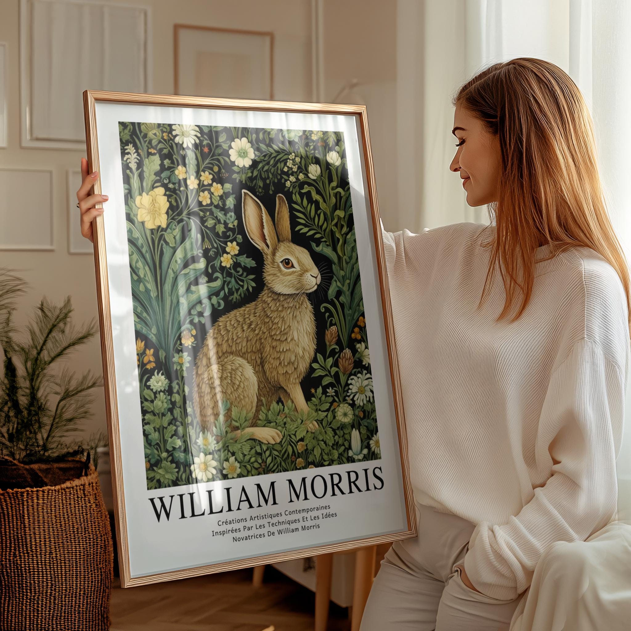 William Morris Rabbit Print: Vintage Botanical Hare Wall Art - Etsy
