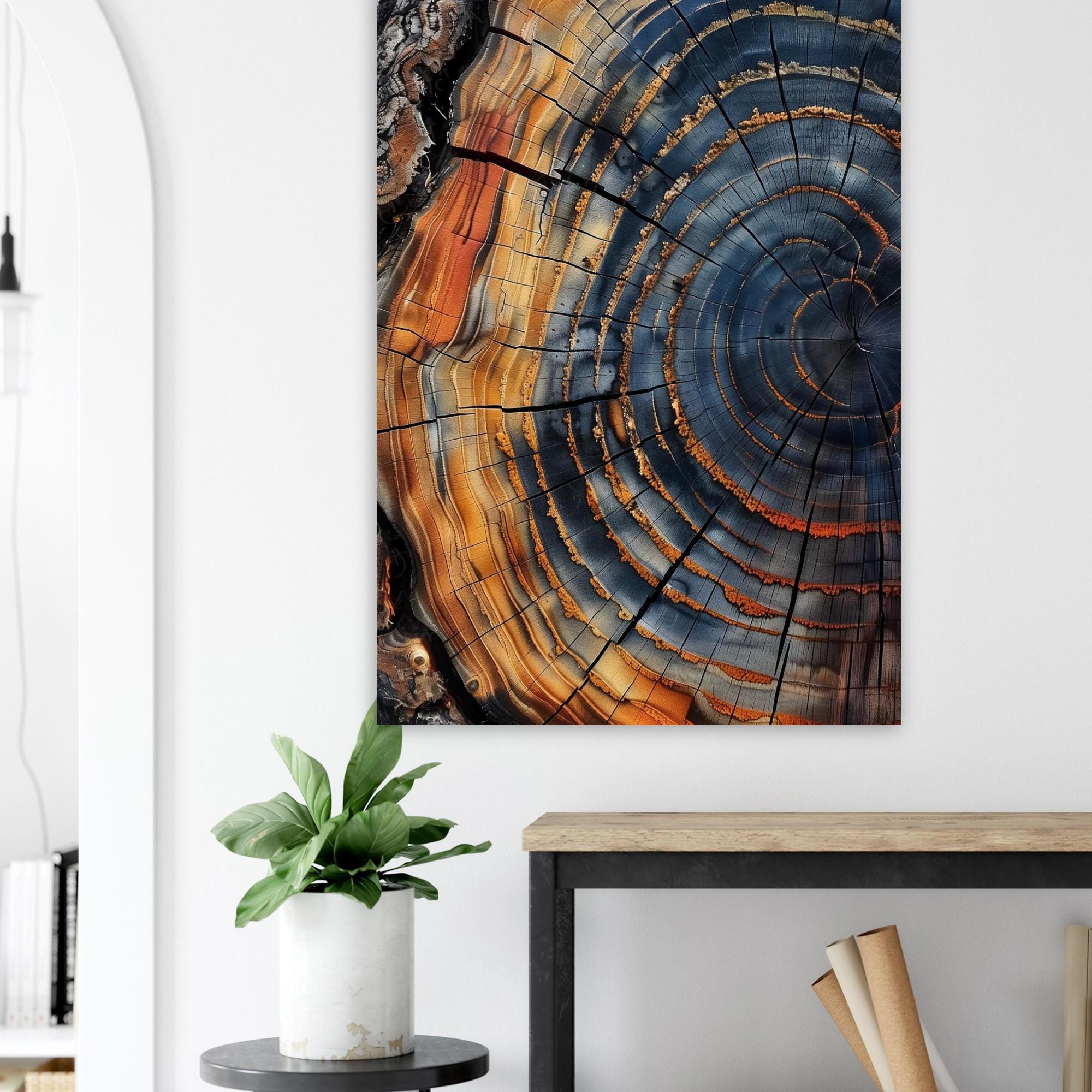 Abstract Tree Ring Poster: Modern Wood Grain Art, Framed Print Option ...
