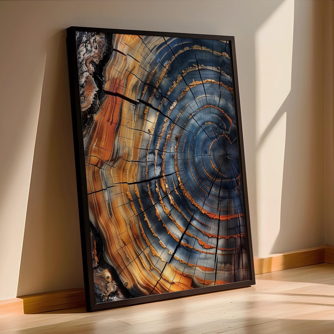 Abstract Tree Ring Poster: Modern Wood Grain Art, Framed Print Option ...