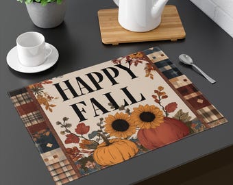 Patchwork Fall Placemat: Rustic Autumn Table Decor