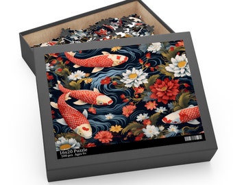 Japanisches Koi Fisch Puzzle (120, 252, 500 Teile) Puzzle für Erwachsene, Geschenk für Sie