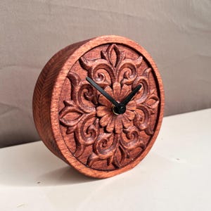 Handmade Wooden Desk Clock with Natural Finish - Rustic Home Decor, Unique Wooden Gift
