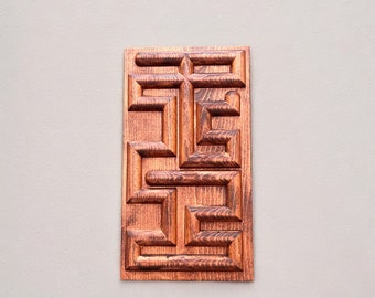Labyrinth Muster Holz Wandkunst, Einzigartiges Holz Wandpaneel, Handgemachte Wanddekoration