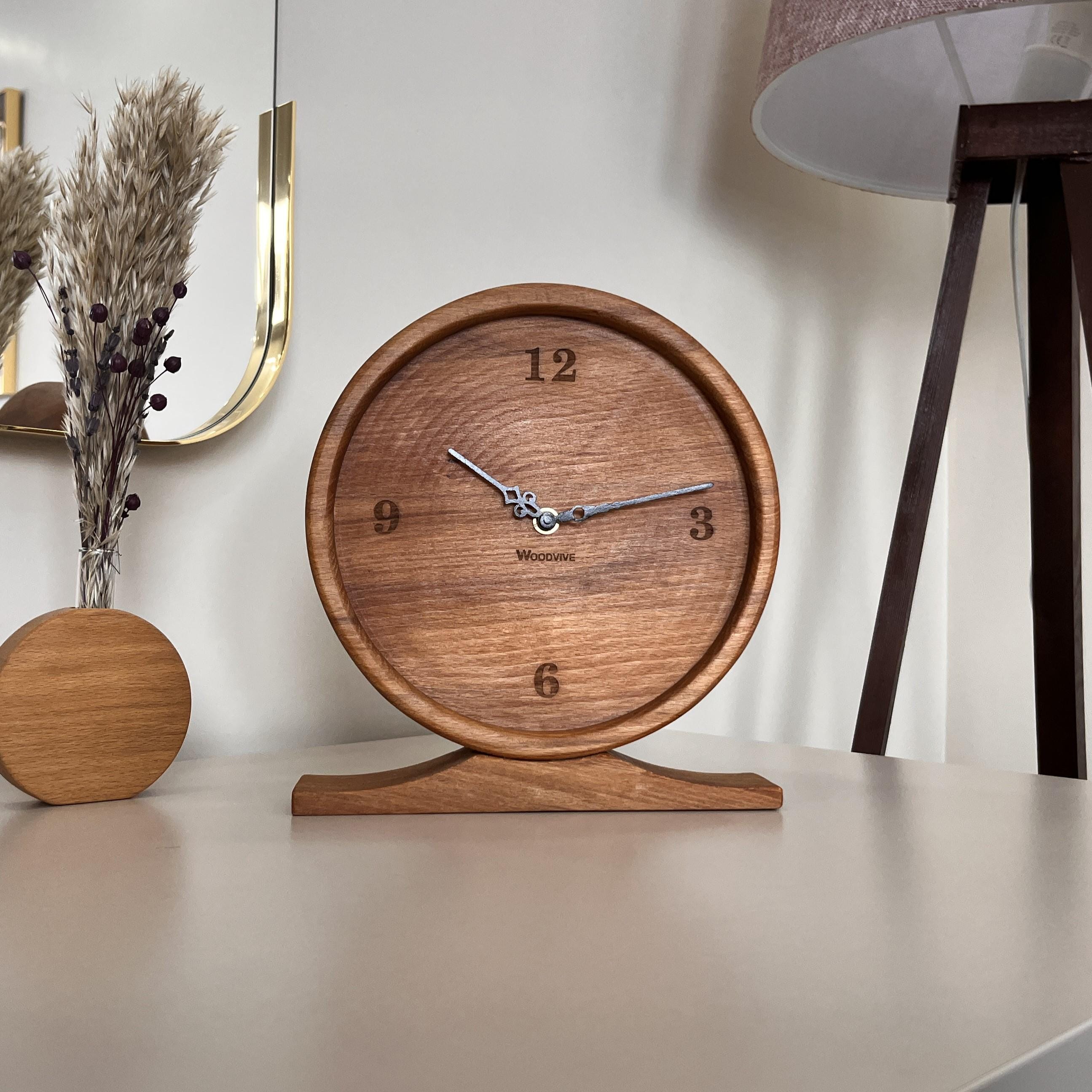 Handmade Beech Wood Table Clock – Silent Desk Decor - Etsy