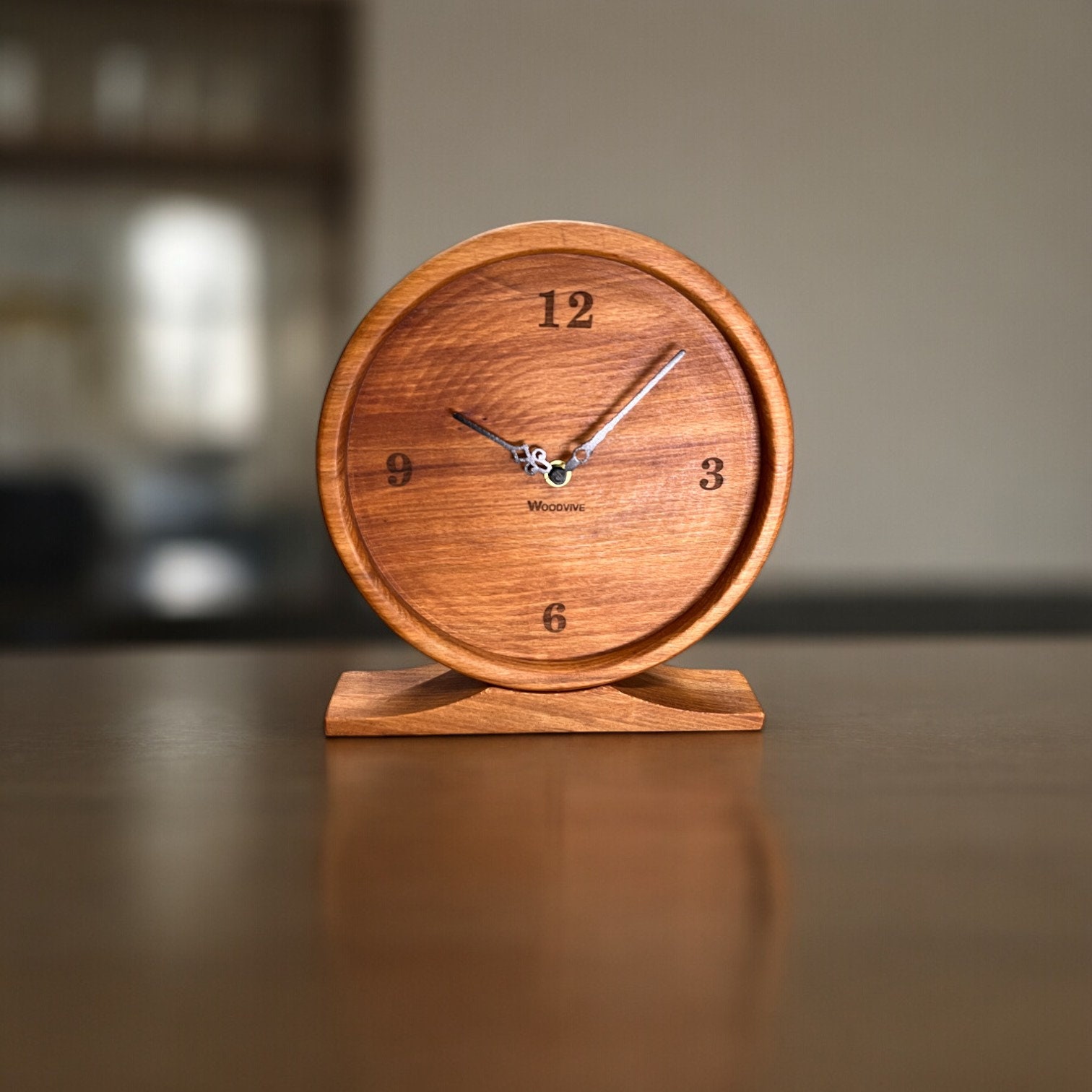 Handmade Wooden Table Clock Decorative Desk Clock for Home & Office ...