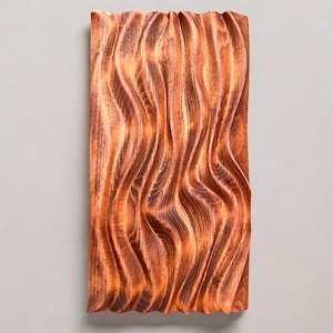 Wavy pattern wood wall Art, Modern wooden wall panel, Handmade wall decor for home