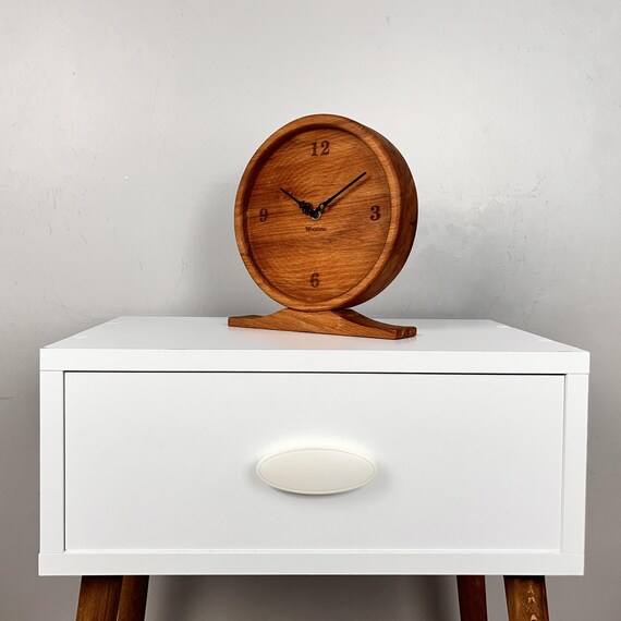 Handmade Beech Wood Table Clock – Silent Desk Decor - Etsy